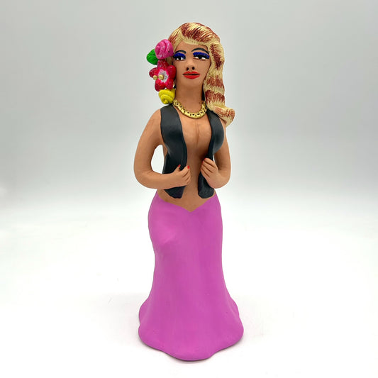 Irene Aguilar ~Mujer de la Noche~ Ceramic Figure, 11 3/4" x 6" x 5"