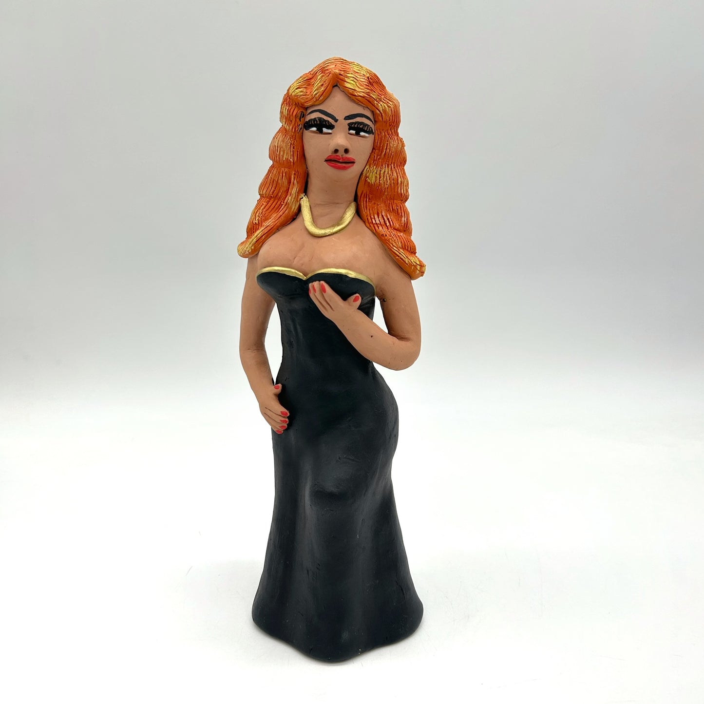 Irene Aguilar ~ Mujer de la Noche ~ Ceramic Figure, 11 1/2" x 5 x 4"