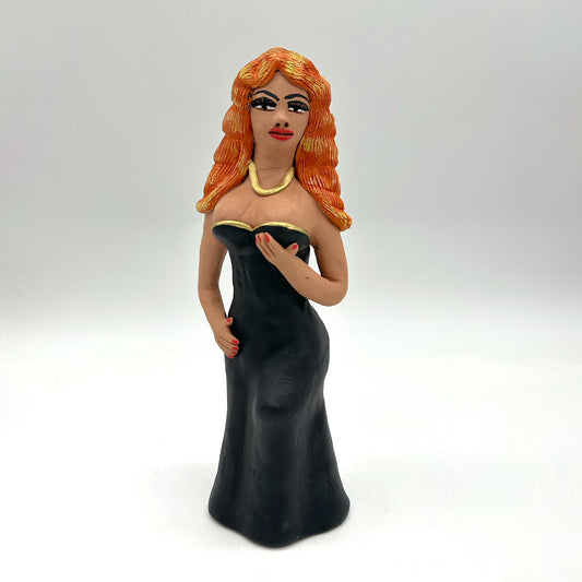 Irene Aguilar ~ Mujer de la Noche ~ Ceramic Figure, 11 1/2" x 5 x 4"