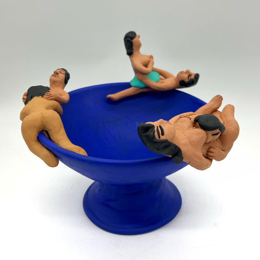Irene Aguilar ~ Ceramic Sex Bowl, 8 3/4" x 10" x 10"