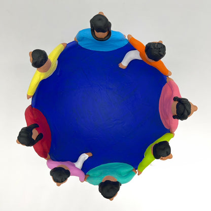Irene Aguilar ~ Ceramic Ninos Bowl, 8" x 9 1/2" x 9 1/2"