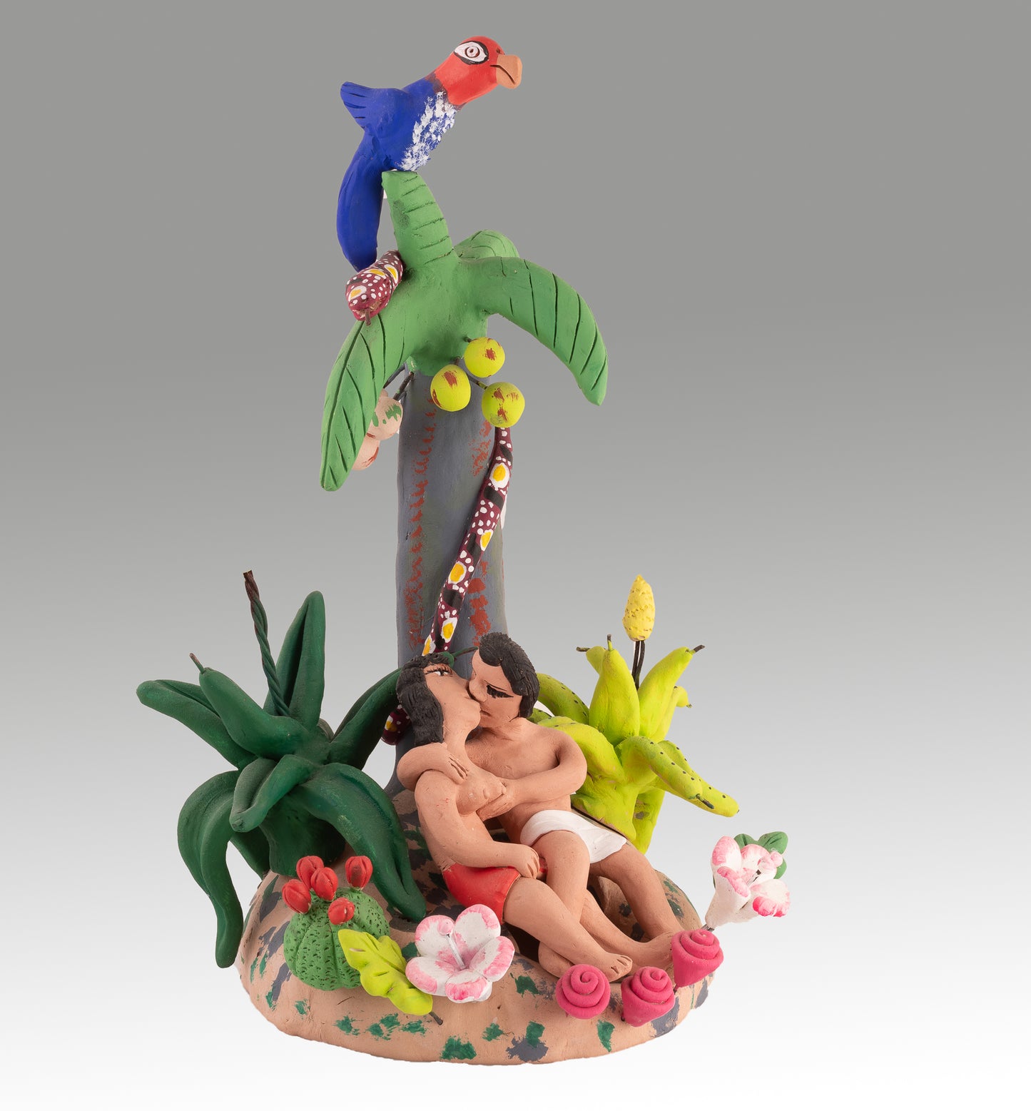 Irene Aguilar ~ Ceramic Adam and Eve, 15" x 9" x 9"