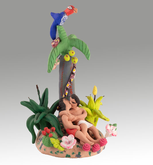 Irene Aguilar ~ Ceramic Adam and Eve, 15" x 9" x 9"