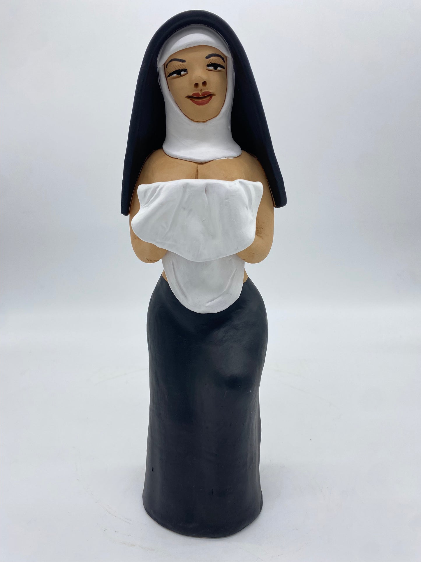 Irene Aguilar ~ Topless Nun, Large, 13 1/2" x 4 1/2" x 3 1/2"