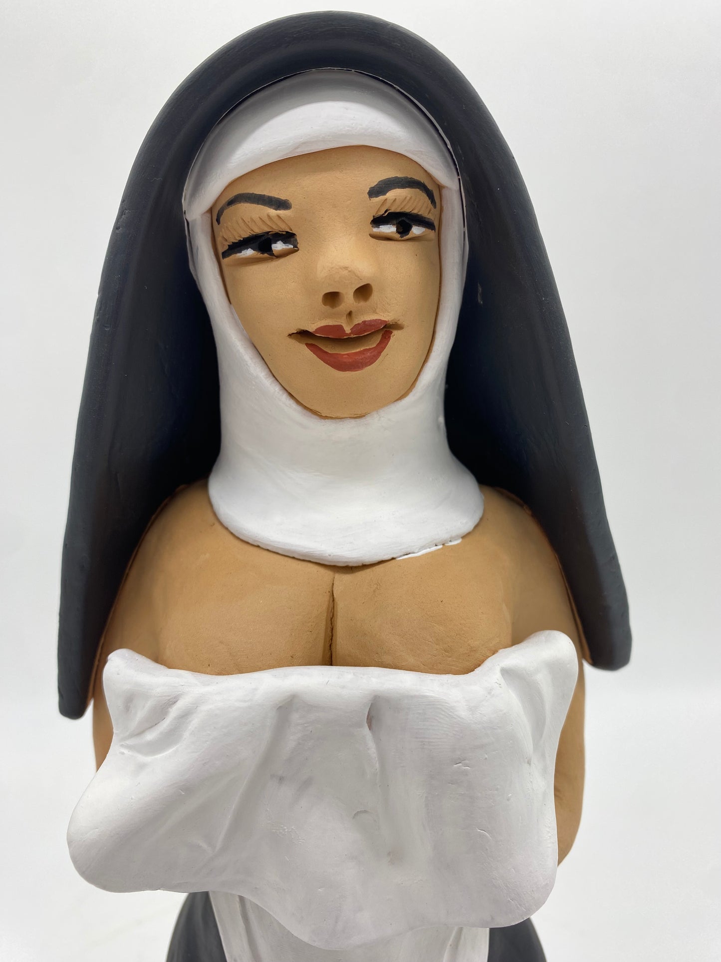 Irene Aguilar ~ Topless Nun, Large, 13 1/2" x 4 1/2" x 3 1/2"