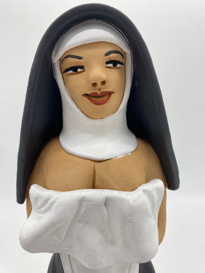 Irene Aguilar ~ Topless Nun, Large, 13 1/2" x 4 1/2" x 3 1/2"