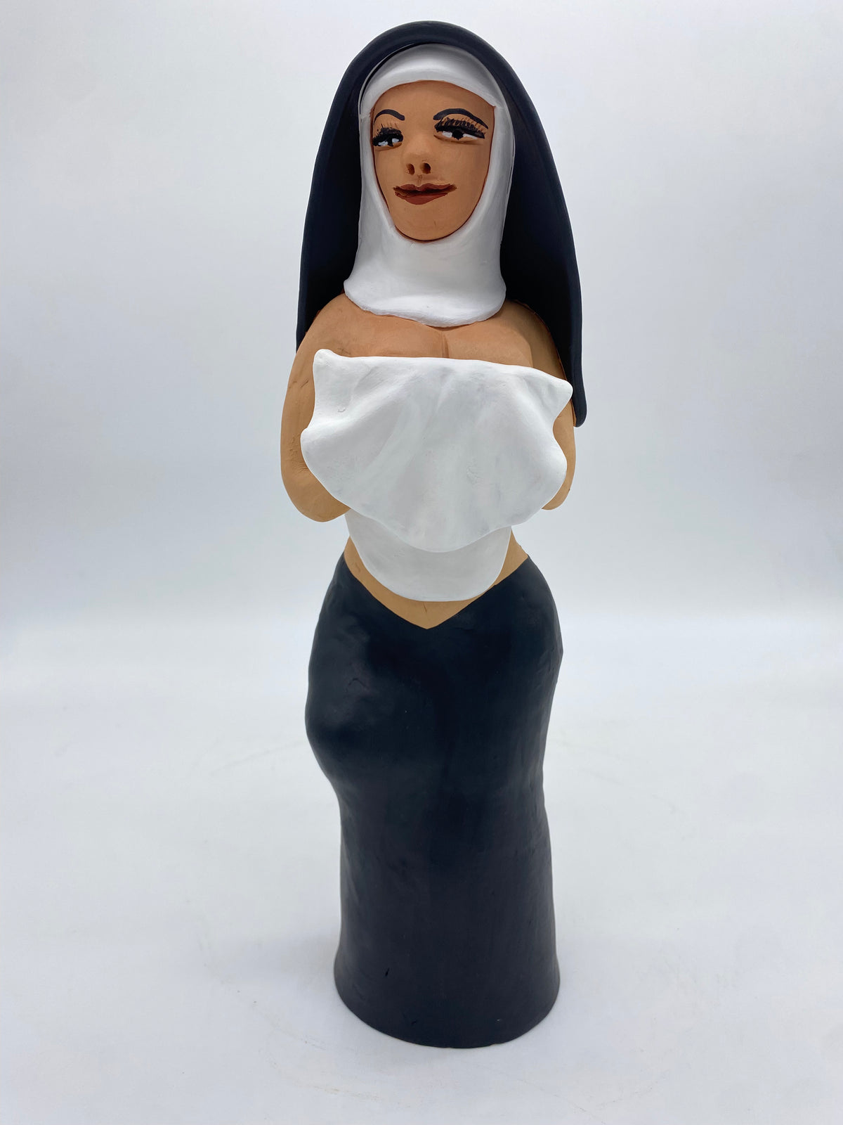 Irene Aguilar ~ Topless Nun, Large 13" x 3 1/4" x 4 1/4"