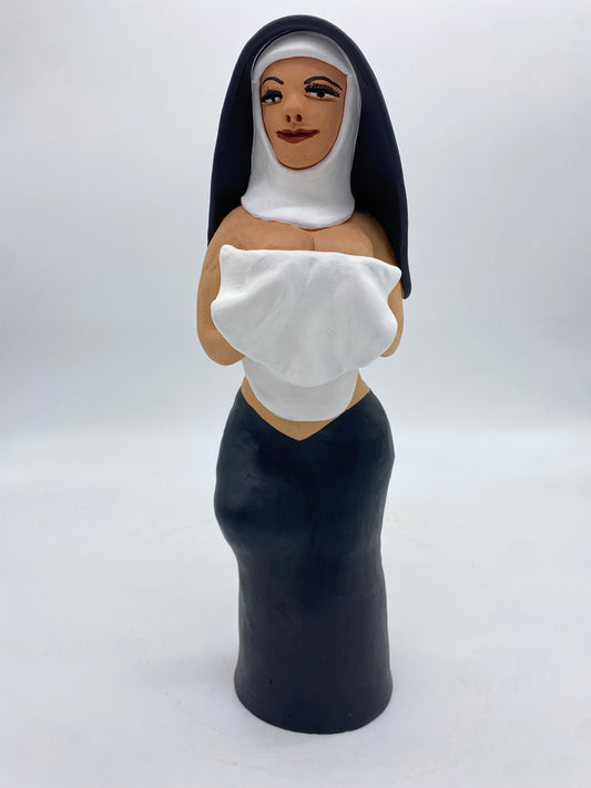 Irene Aguilar ~ Topless Nun, Large 13" x 3 1/4" x 4 1/4"