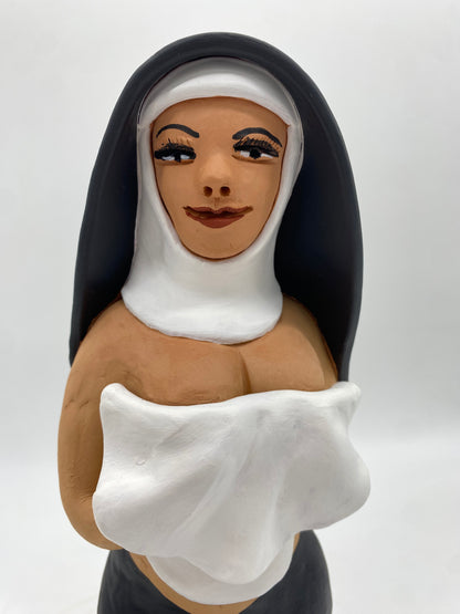 Irene Aguilar ~ Topless Nun, Large 13" x 3 1/4" x 4 1/4"