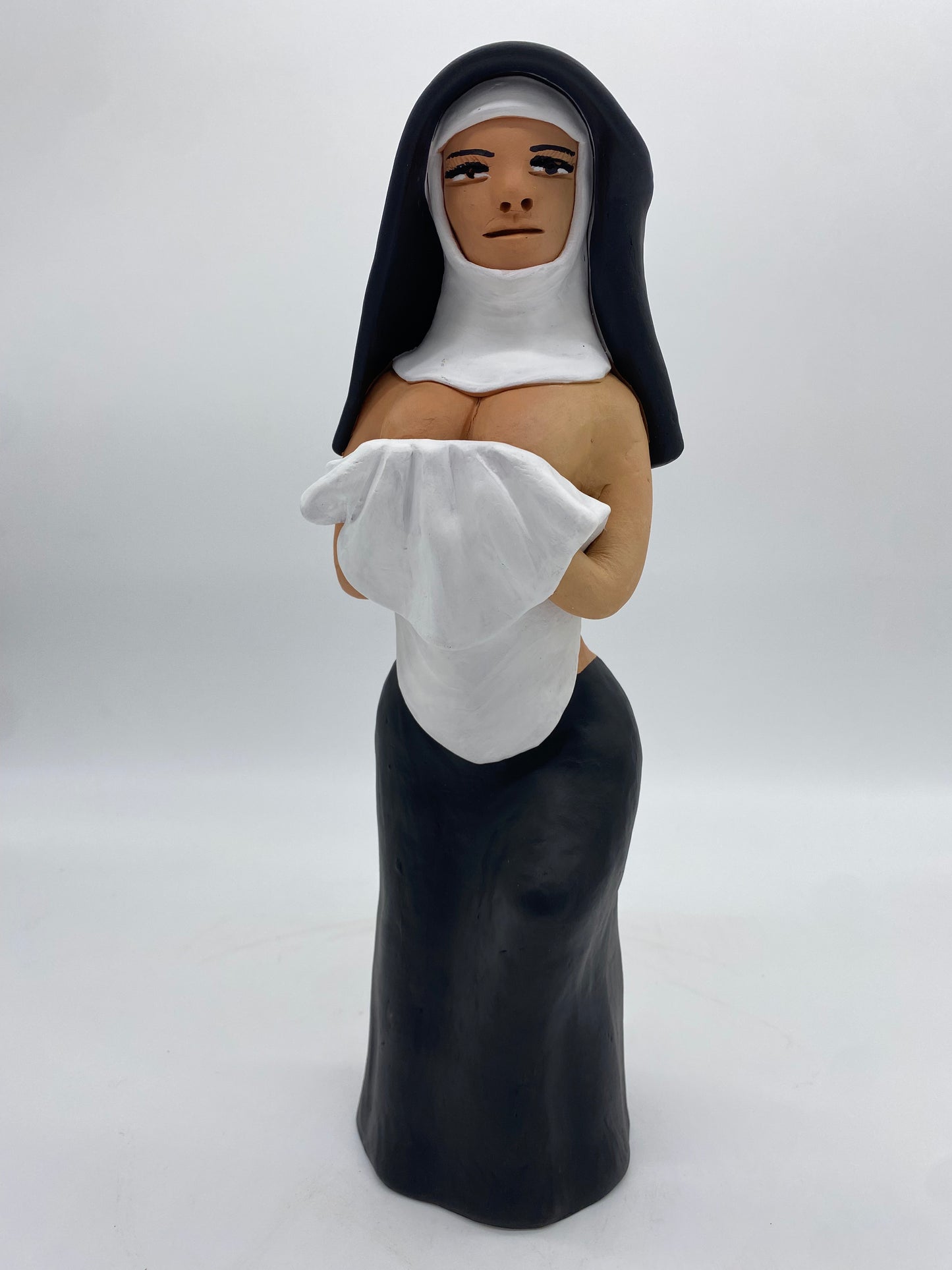 Irene Aguilar ~ Topless Nun, Large 13 3/4" x 4" x 3 3/4"