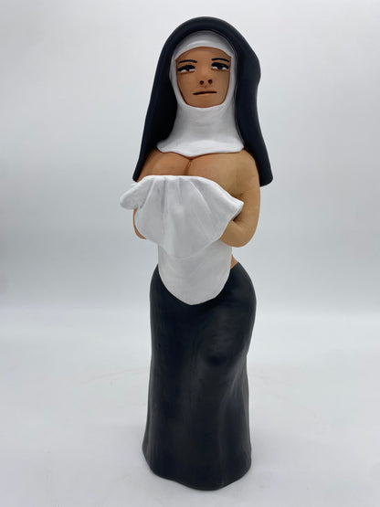 Irene Aguilar ~ Topless Nun, Large 13 3/4" x 4" x 3 3/4"