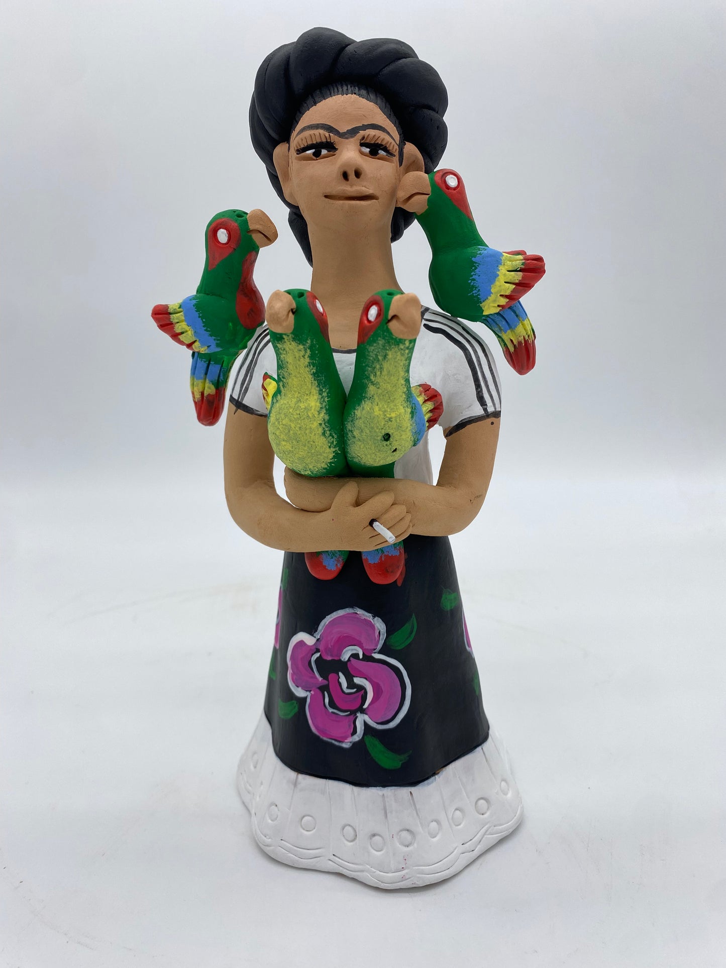 Irene Aguilar ~ Frida con Pericos, Small 9 1/4" x 3 3/4" 3 3/4"