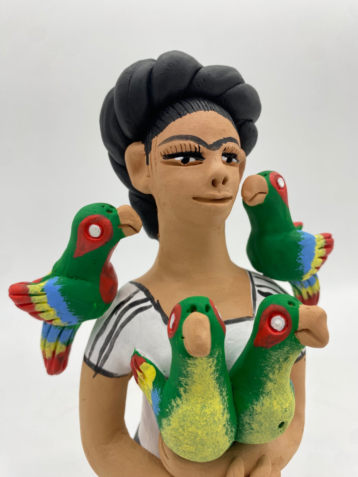 Irene Aguilar ~ Frida con Pericos, Small 9 1/4" x 3 3/4" 3 3/4"