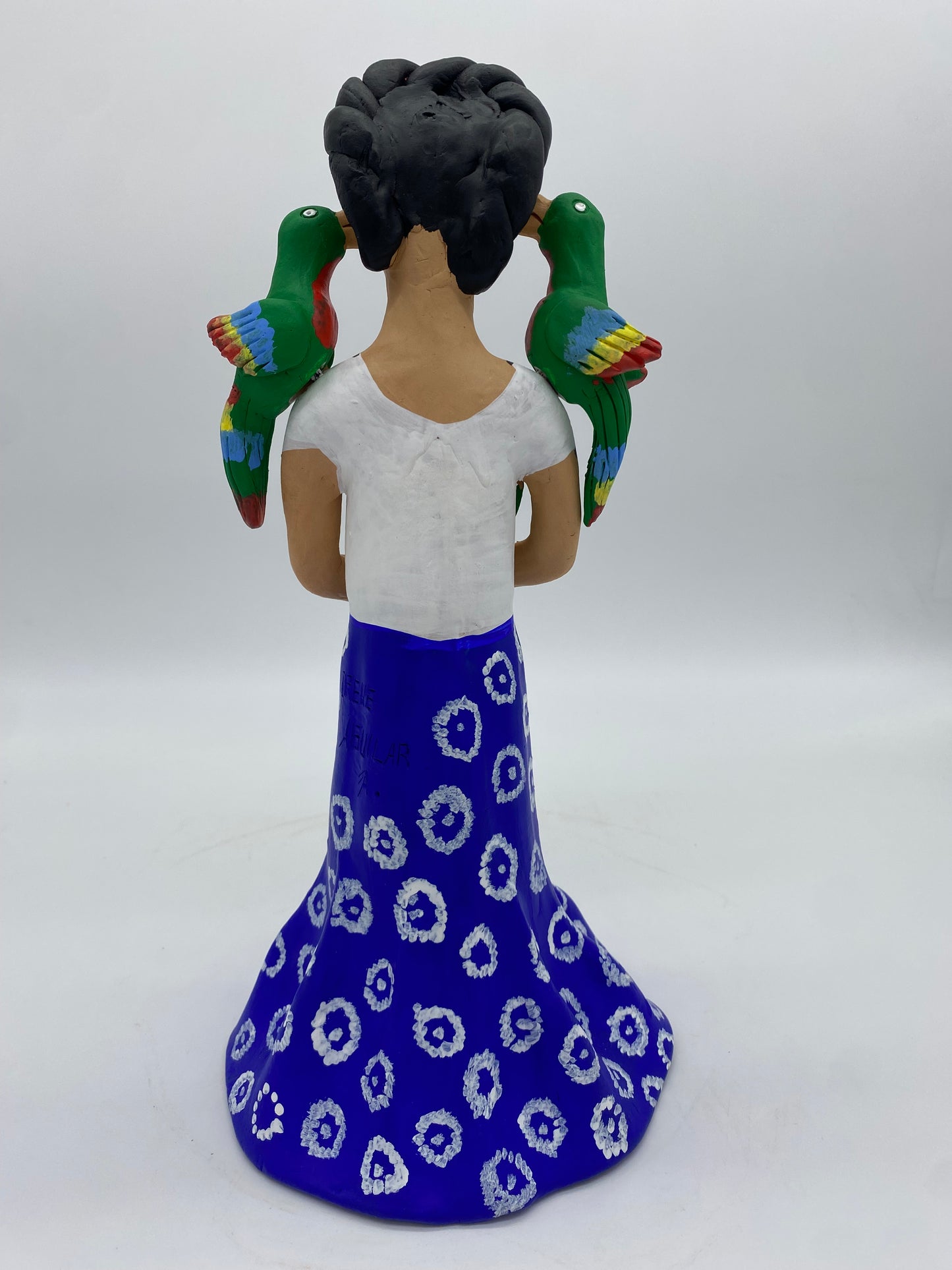 Irene Aguilar ~ Frida con Pericos, Large 13" x 6 1/2" x 6 1/2"