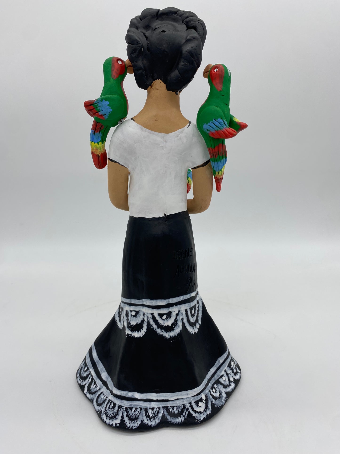 Irene Aguilar ~ Frida con Pericos, Large 13 1/2" x 6 3/4" x 6 1/2"