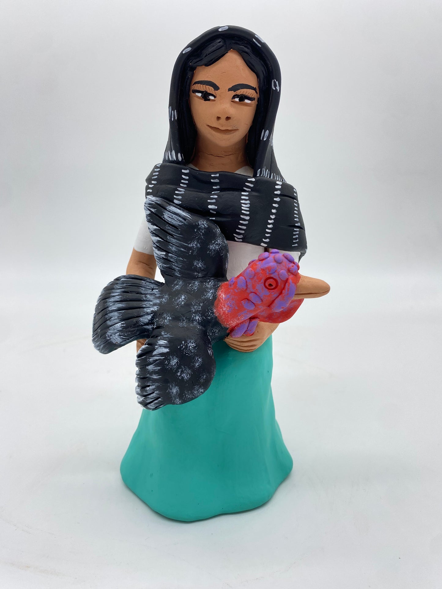 Irene Aguilar~ Mujer Con Guajolote 8 3/4" x 4 1/2" x 4"
