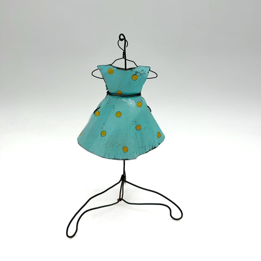 Laura Dean ~ Turquoise Dress, 7 3/4" x 4 3/4" x 4 3/4"
