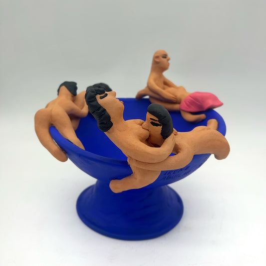 Irene Aguilar ~ Ceramic Sex Bowl, 8 1/2" x 10" x 9 1/2"