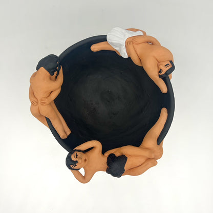 Irene Aguilar ~ Ceramic Sex Bowl, 7 1/2" x 10 3/4" x 10 1/4"
