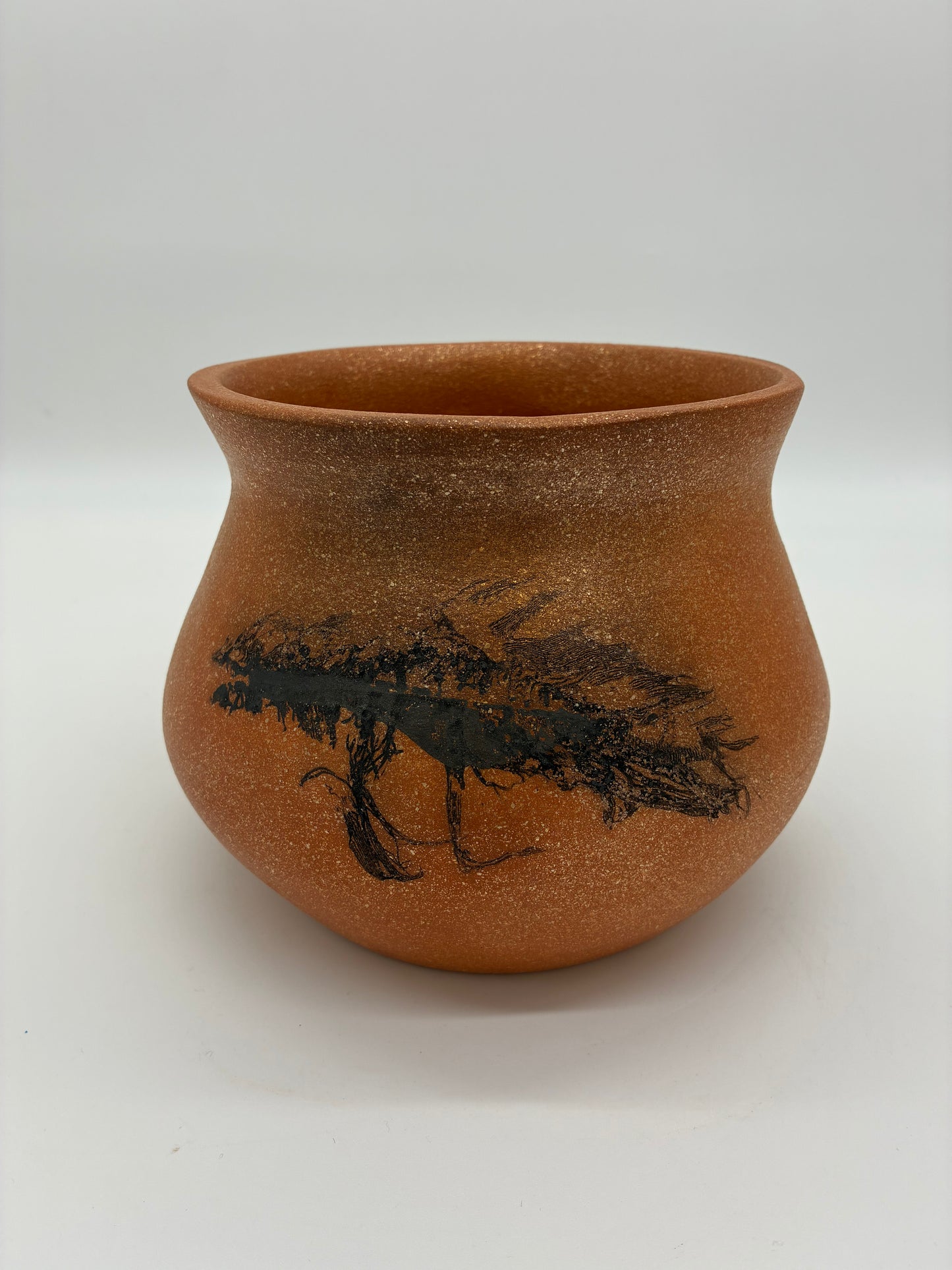 Lee Onstott ~ 3 Quart Traditional Feather Marked Bean Pot W/out Lid, 8" x 8" x 6"