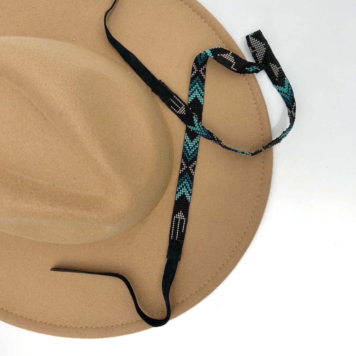 Camille Moss ~ Beaded Hat Band, Thunder Birds design, 22 3/4" x 1/2"