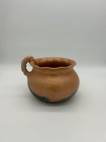 Alfred Blea ~ 3 Quart Briaded Handle Bean Pot No Lid, 7" x 9" x 9"