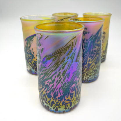 Tall Tumbler in Iridescent Wave, 5 1/2" x 3" x 3"