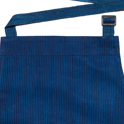 David Mendoza ~ Hand Blocked Indigo Blue Pinstripe Batik Apron