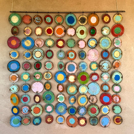 Laura Dean ~ Circles, Wall hanging 34" x 34" x 1"