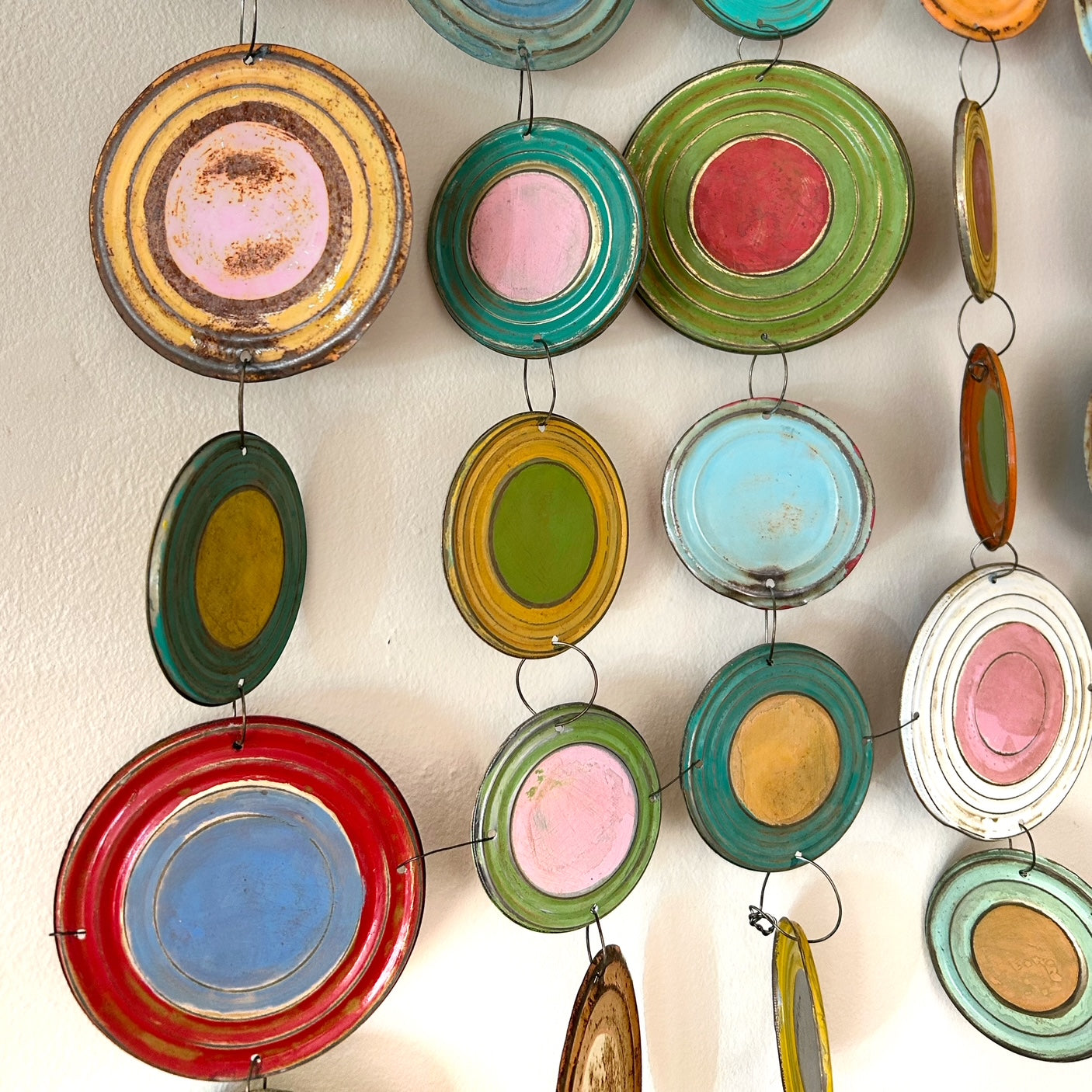 Laura Dean ~ Circles II, Wall hanging 36" x 36" x 1 1/2"