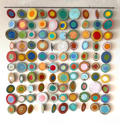 Laura Dean ~ Circles II, Wall hanging 36" x 36" x 1 1/2"