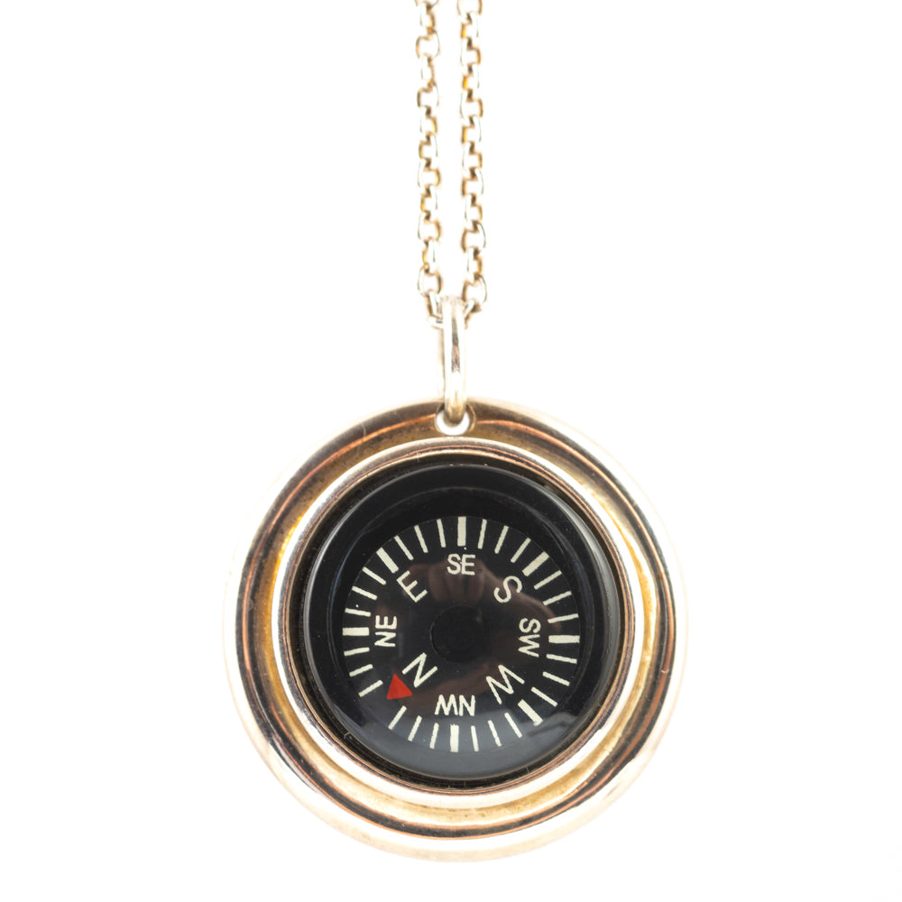 LeeAnn Herreid ~ Large Compass Necklace, Long chain