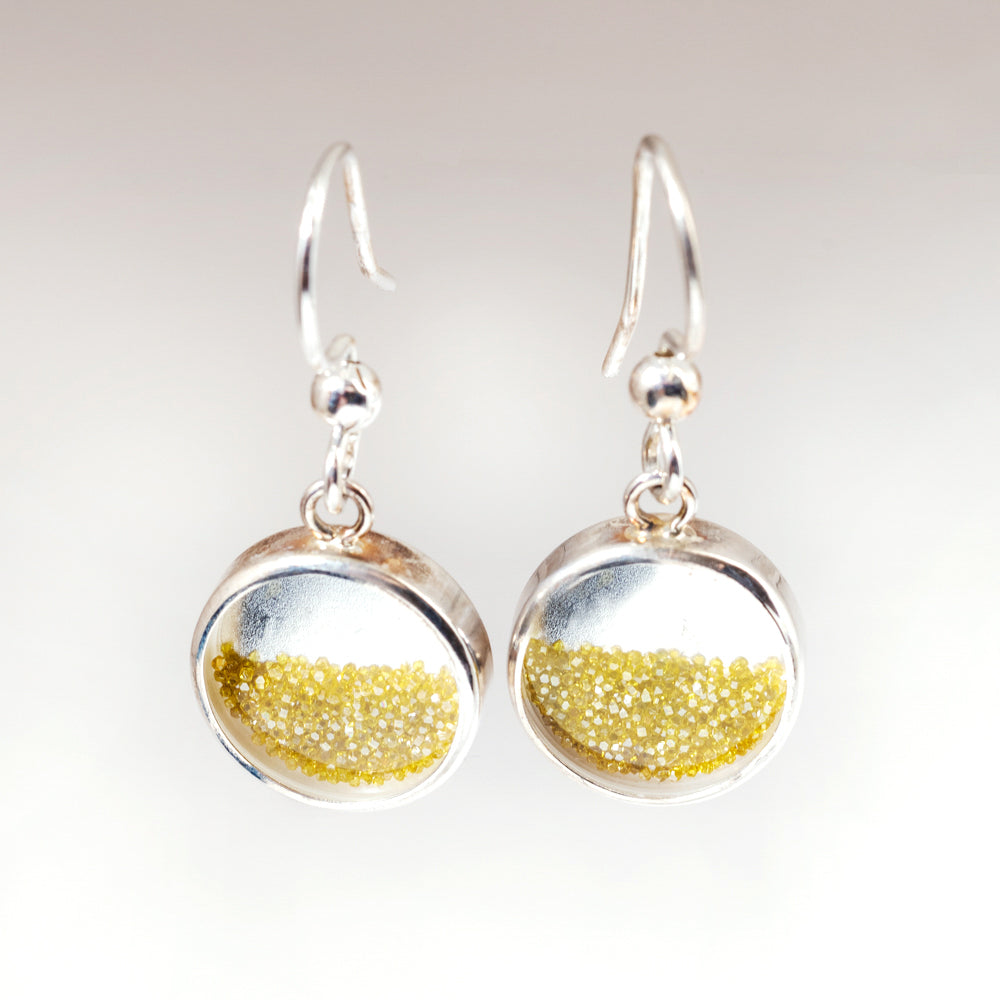 LeeAnn Herreid ~ Industrial Diamond Dust Dangle Earrings