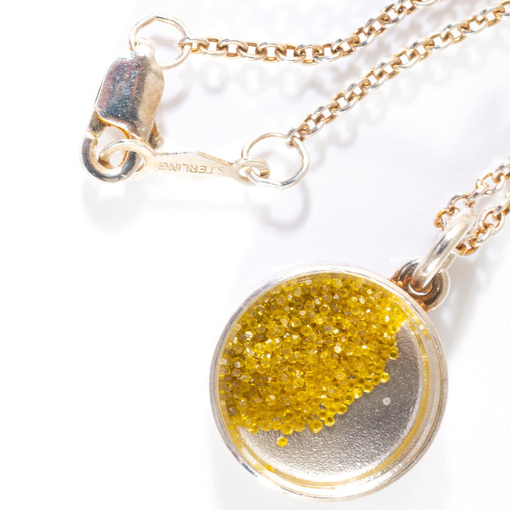 LeeAnn Herreid ~ Industrial Diamond Dust Mini Pendant Necklace on 18" Chain