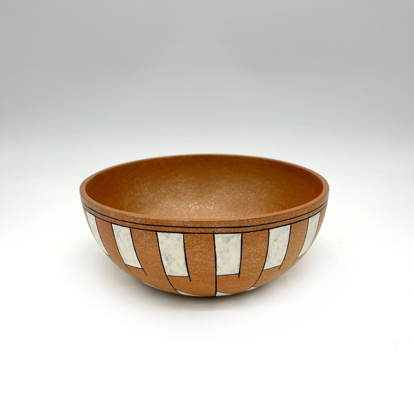 Lorenzo Mendez ~  1 3/4 Quart Painted Cazuela Bowl, 3" x 7 3/4 x 7 3/4"