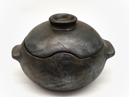 Lee Onstott - 2 1/4 Quart Black Casserole Style Pot, 9 1/2" x 8" X 6"