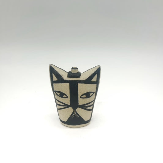 Lisa Smith ~ Face Jar Medium, Reversible  3 1/2" x 3" x 1 1/2"