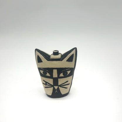 Lisa Smith ~ Face Jar Medium, Reversible  3 1/2" x 3" x 1 1/2"