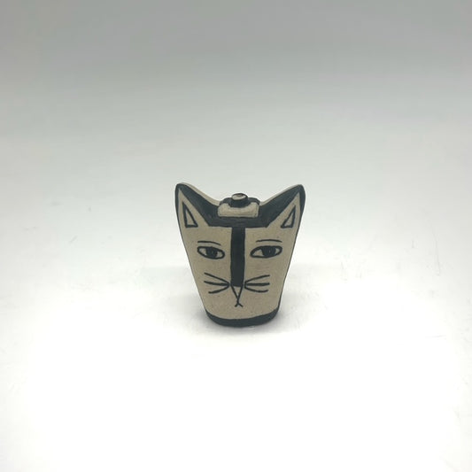 Lisa Smith ~ Face Jar Small, Reversible 2 1/2" x 2 1/4" x 1 1/4"