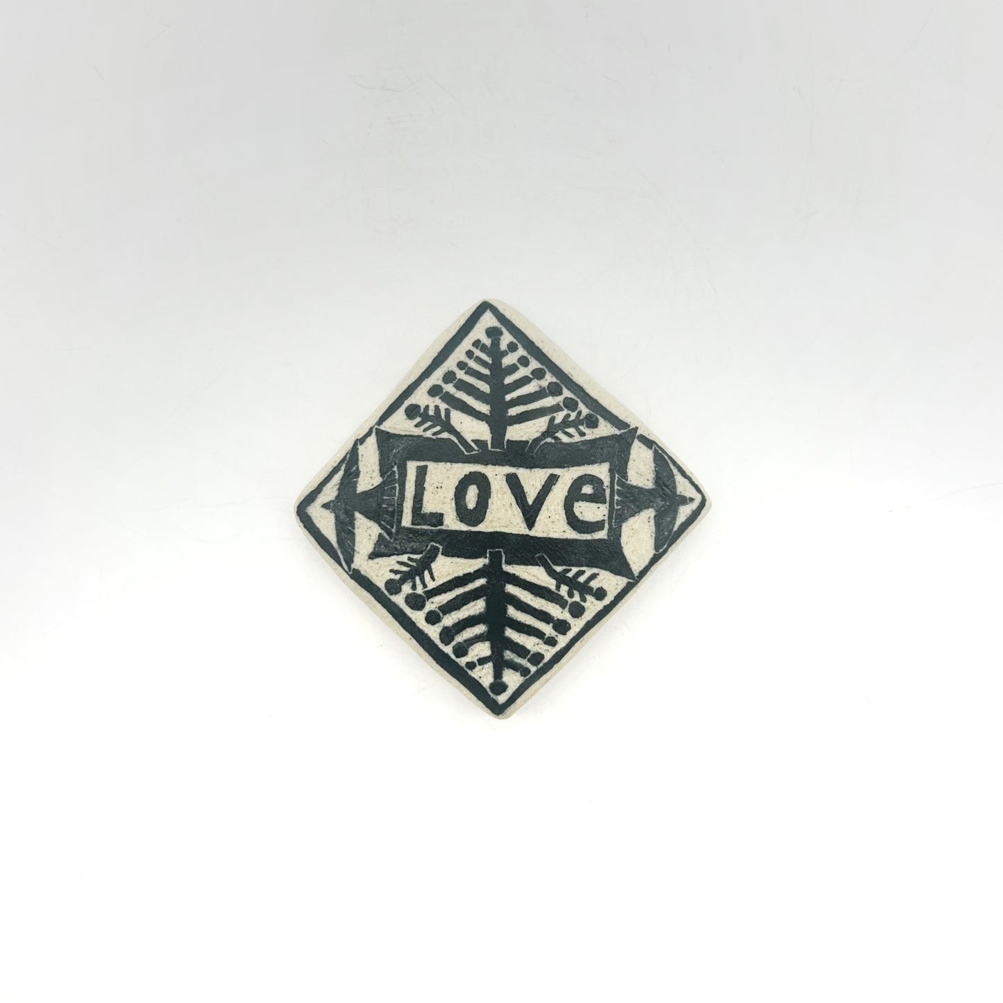 Lisa Smith ~ "Love" Tile, medium 2 1/8" x 2 1/8" x 3/8"