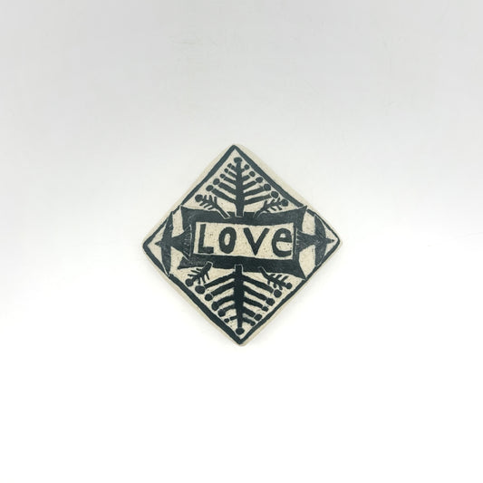 Lisa Smith ~ "Love" Tile, medium 2 1/8" x 2 1/8" x 3/8"
