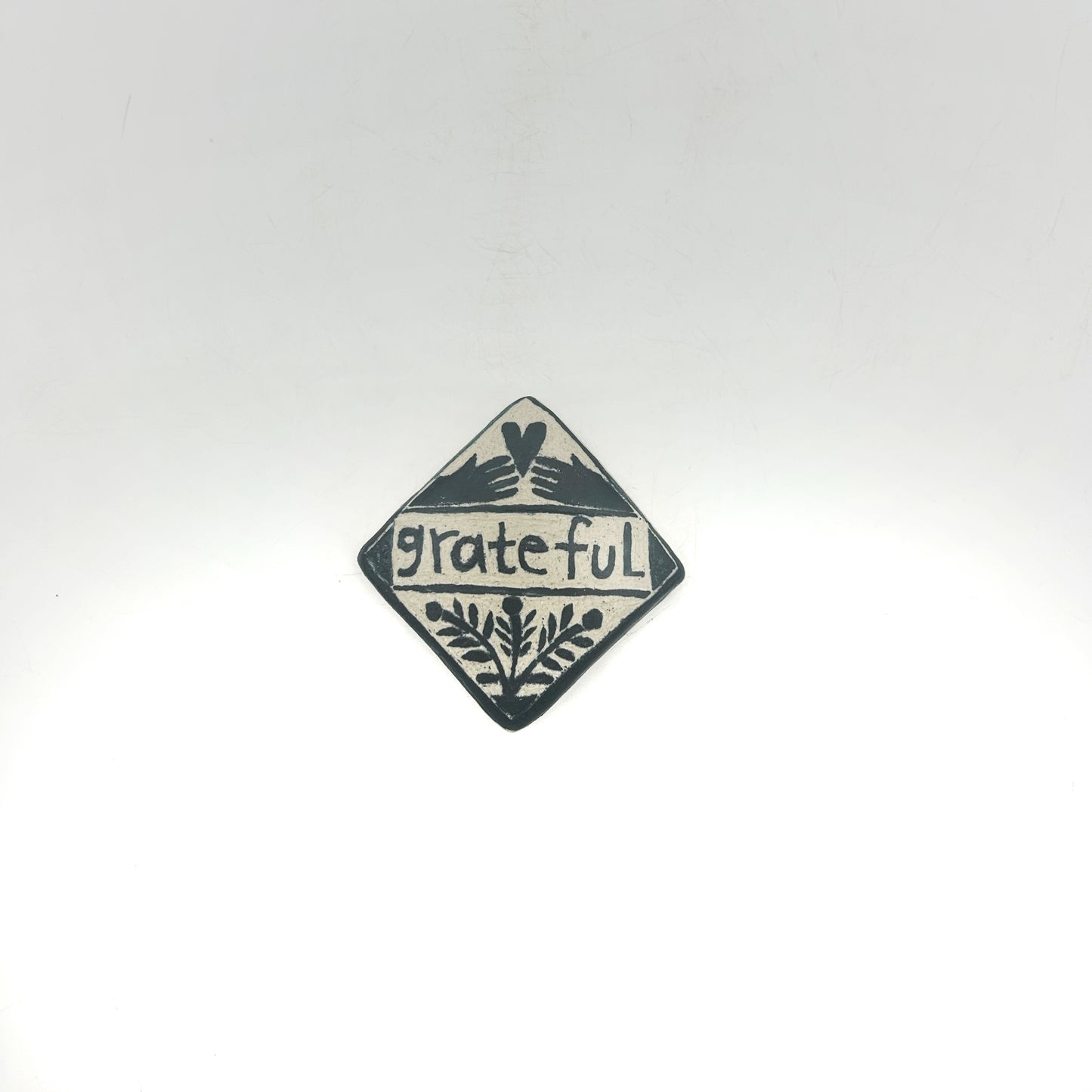 Lisa Smith ~ "Grateful" Tile, medium 2 1/8" x 2" x 3/8"