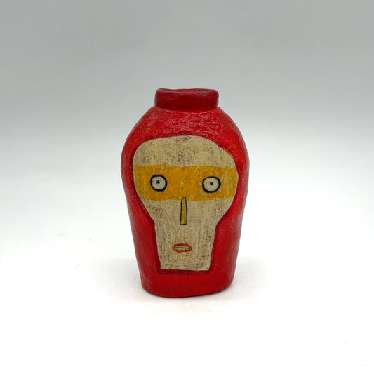 Lisa Smith ~ Face Jar Large, Reversible 5 1/4" x 3 1/4" x 2"