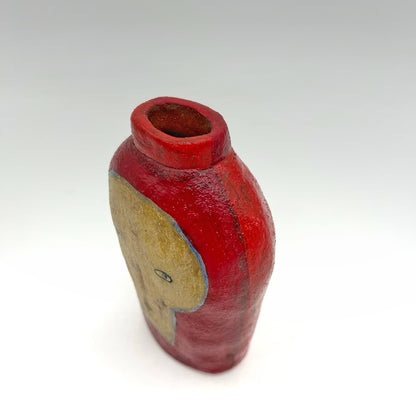Lisa Smith ~ Face Jar Large, Reversible 5 1/4" x 3 1/4" x 2"