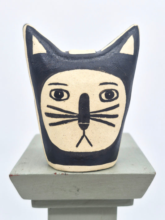 Lisa Smith ~ Face Jar Medium, Reversible  3 1/4" x 2 5/8" x 1 3/8"
