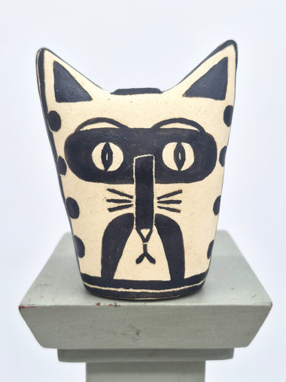 Lisa Smith ~ Face Jar Medium, Reversible  3 1/4" x 2 5/8" x 1 3/8"