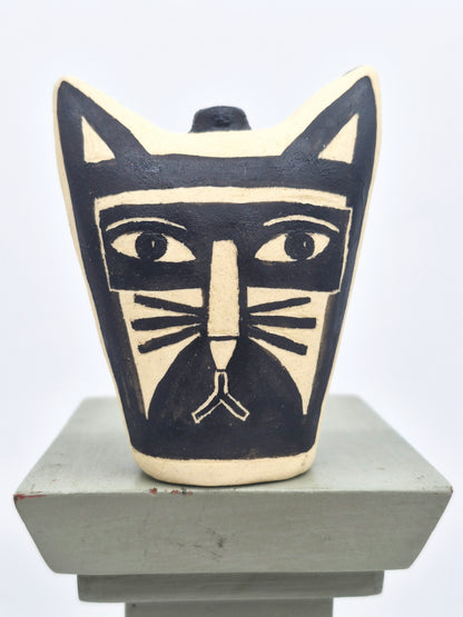 Lisa Smith ~ Face Jar Medium, Reversible  3 1/8" x 2 1/2" x 1 1/4"