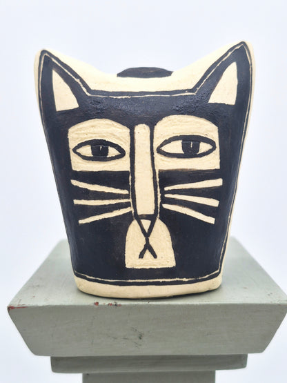 Lisa Smith ~ Face Jar Medium, Reversible  3" x 2 5/8" x 1 1/2"