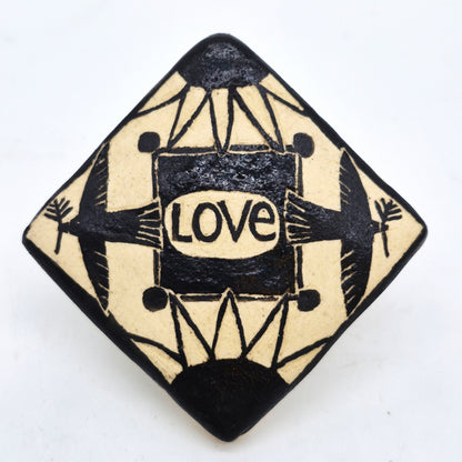 Lisa Smith ~ "Love" Tile,  2 1/2" x 2 1/2" x 3/8"