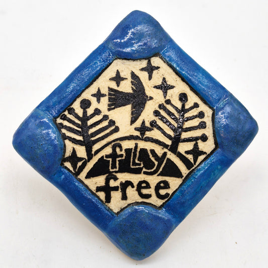 Lisa Smith ~ "Fly Free" Tile,  2 1/2" x 2 1/2" x 3/8" (Copy)